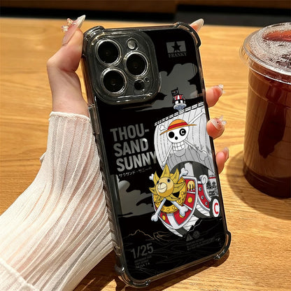 One Luffies Z-Zoroe Pieces Phone Case for iPhone 17 Air 16 16e 15 14 Plus 13 12 11 Pro Max X Xs XR 8 Black Clear Anti Drop Cover