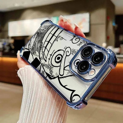 Anime O-One Pieces For iPhone 17 AIR 16E 16 15 14 13 12 11 XS Pro Max mini Plus Plating Anti-Fall Cool Phone Case