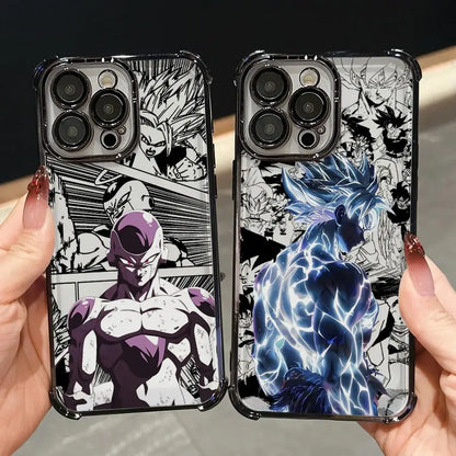 Dragons Balls Friezas Gokus Plating Phone Case For iPhone 17 17e 16e 16 15 14 13 12 11 Pro Max Mini Air Plus Anti-Fall Airabag