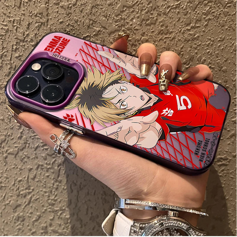 Anime Haikyuu Plating Hard Phone Case for iPhone 16 15 14 13 12 11 Pro Max XS X XR 8 7 Plus SE 2020 Shockproof Matte Back Cover