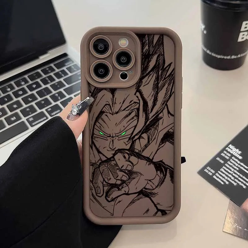 Anime Vegeta Goku Phone Case For Apple iPhone 17 Air 16E 16 15 14 13 12 Mini Pro Max Plus Eyes Ladder Soft Cover