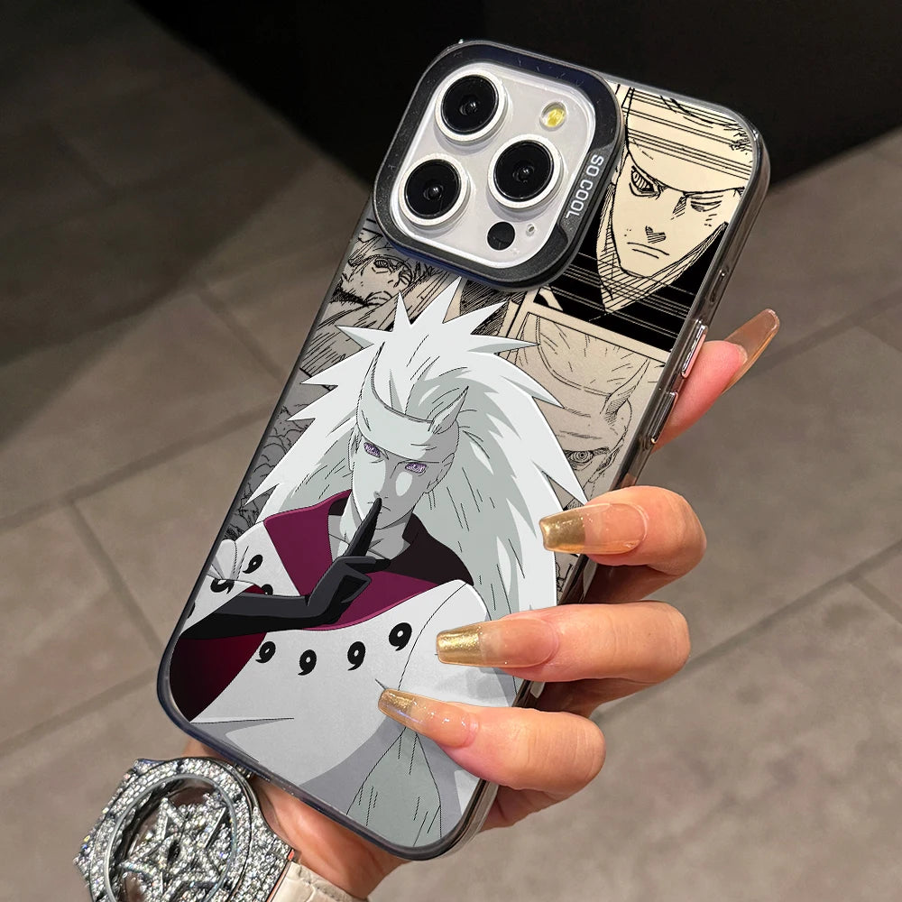 N-NARUTOs K-Kakashies Itachies Phone Case for iPhone 17 Air 16 16e 15 14 Plus 13 12 11 Pro Max X Xs XR 8 Silver Hard Cover