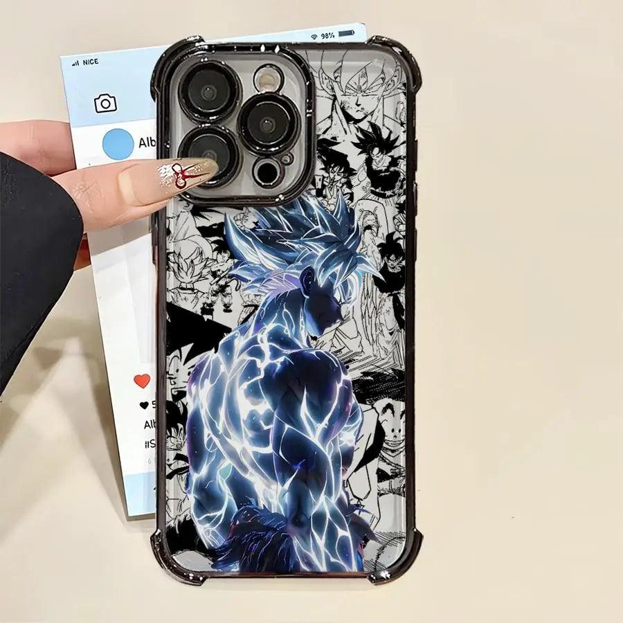 Dragons Balls Friezas Gokus Plating Phone Case For iPhone 17 17e 16e 16 15 14 13 12 11 Pro Max Mini Air Plus Anti-Fall Airabag
