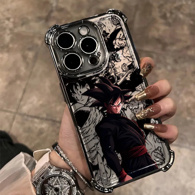 Hot Anime Plating Phone Case For iPhone 17 17e 16e 16 15 14 13 12 11 ProMax X XR Mini Air Plus Anti-Fall Airabag D-Dragons Balls