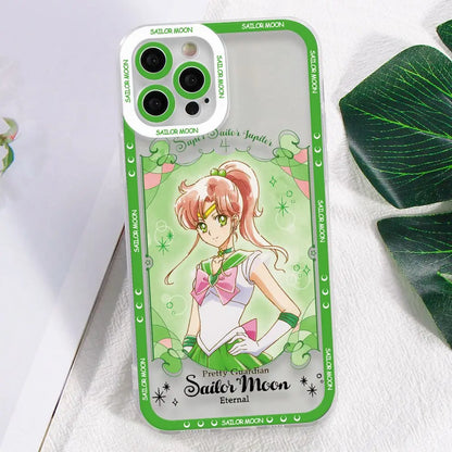 Sailors Moons Girl Phone Case for Apple iPhone 17 Air 16 15 14 Plus 13 12 11 Pro Max Border printing Soft Transparent Cover
