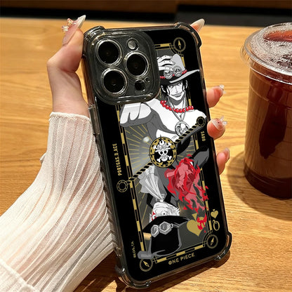 One Luffies Z-Zoroe Pieces Phone Case for iPhone 17 Air 16 16e 15 14 Plus 13 12 11 Pro Max X Xs XR 8 Black Clear Anti Drop Cover