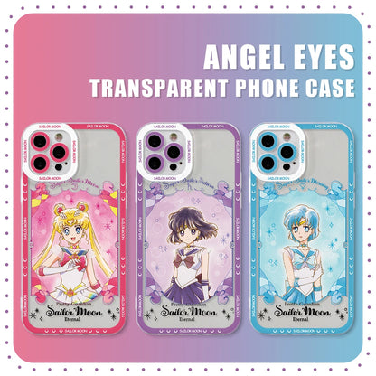 Sailors Moons Girl Phone Case for Apple iPhone 17 Air 16 15 14 Plus 13 12 11 Pro Max Border printing Soft Transparent Cover