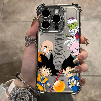 Hot Dragon Ball Plating Phone Case For iPhone 17 17e 16e 16 15 14 13 12 11 Pro Max X XR XSMax 7 8 Mini Air Plus Anti-Fall