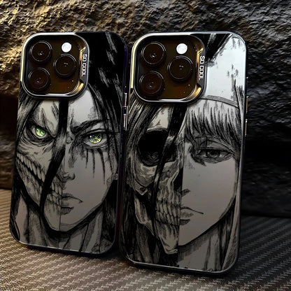 Luxury Hot Anime Attack On Titan Phone Case For iPhone 17 16e 16 15 14 13 12 11 mini Pro Max X XR Air Plus Anti Fall Matte Cover