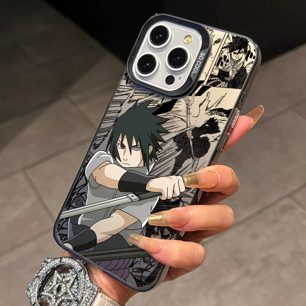 N-NARUTOs K-Kakashies Itachies Phone Case for iPhone 17 Air 16 16e 15 14 Plus 13 12 11 Pro Max X Xs XR 8 Silver Hard Cover