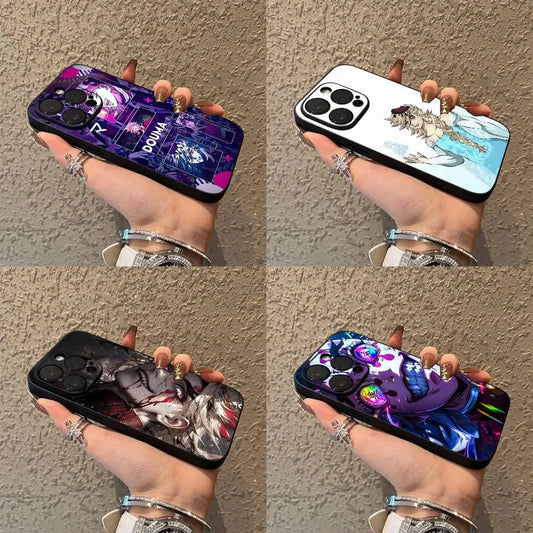 D-Demon Doma Douma S-Slayer Phone Case For iPhone 17,16,15,14,13,12,Pro,Max,Plus,E,SE4,Air,Mini Black Soft Box