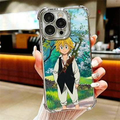 Seven D-Deadlys Sins Meliodas Phone Case For iPhone 15 16 17 Air 14 Pro Max 16E Plus 13 12 Mini Plating Anti-Fall Fundas