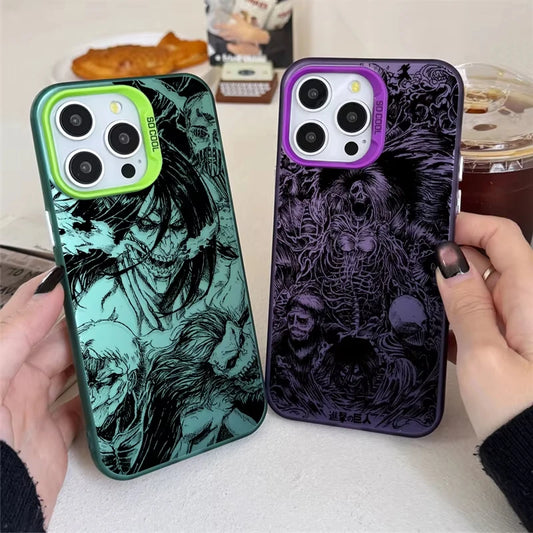 Attack on Titan Frosted Case for iPhone 17 Air 16 E 15 14 Plus 13 12 Mini 11 Pro Max Washable Acrylic Silicone Hard Edge Cover