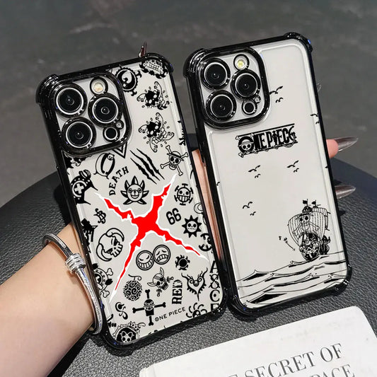 O-One Pieces Manga Funda For iPhone 17 Pro 16 15 14 13 12 11 Pro Max Case 17 Plus 17E 16E 17Air Silicone Protection Phone Cover