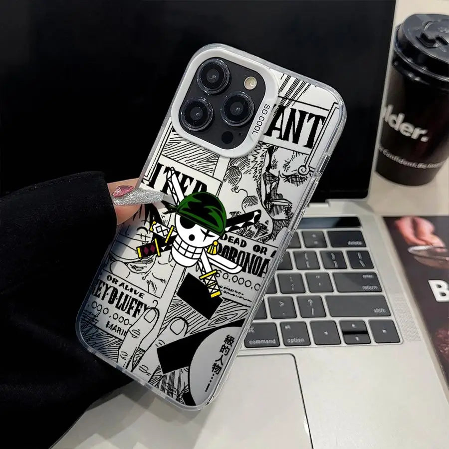 One Piece Bone Logo Cover Phone Case for iPhone 16e 11 12 13 Pro Max 14 15 16 Plus