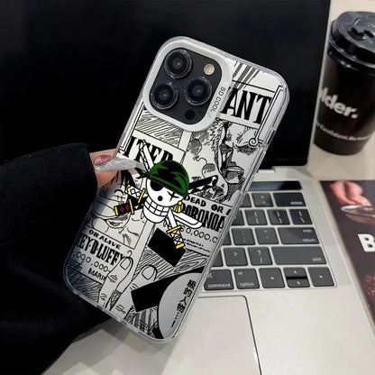 One Piece Bone Logo Cover Phone Case for iPhone 16e 11 12 13 Pro Max 14 15 16 Plus