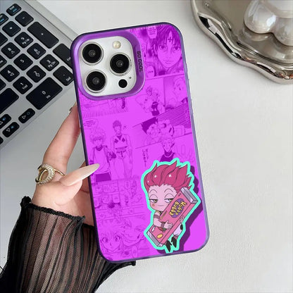 H-Hisoka H-Hunter X Hunter Phone Case For IPhone 17 16 15 14 13 12 Pro Max Plus Multicolor Matte Silver-Plated Protective Case