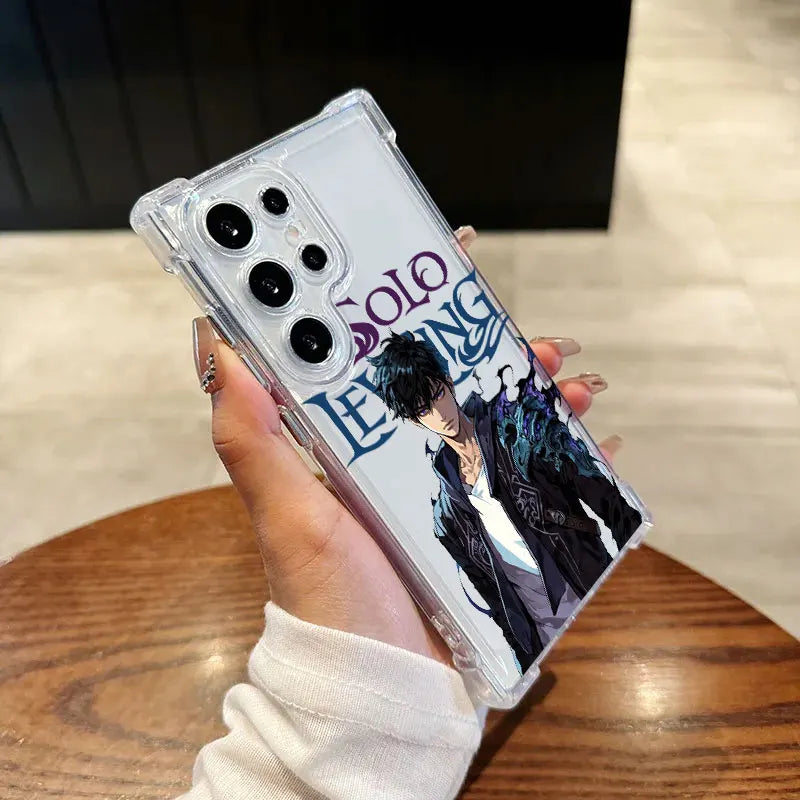 Solos-Levelings ARISE Anime Clear Phone Case For Samsung Galaxy S26 S25 S24 Ultra S23 S22 Plus S21 S20 FE 5G Soft Silicone Cover