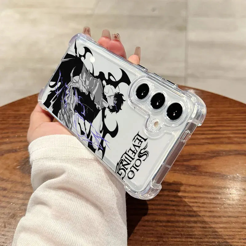 Solos-Levelings ARISE Anime Clear Phone Case For Samsung Galaxy S26 S25 S24 Ultra S23 S22 Plus S21 S20 FE 5G Soft Silicone Cover