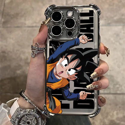 Hot Dragon Ball Plating Phone Case For iPhone 17 17e 16e 16 15 14 13 12 11 Pro Max X XR XSMax 7 8 Mini Air Plus Anti-Fall