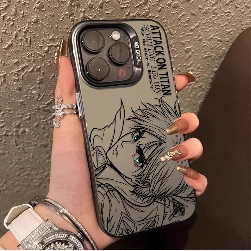 ATTACK ON TITAN MIKASA EREN YEAGER Couple Hard Case for iPhone 12 17 Air Pro Max 16 15 11 14 13 Pro Max XS X XR Plus 8 7 SE 2020