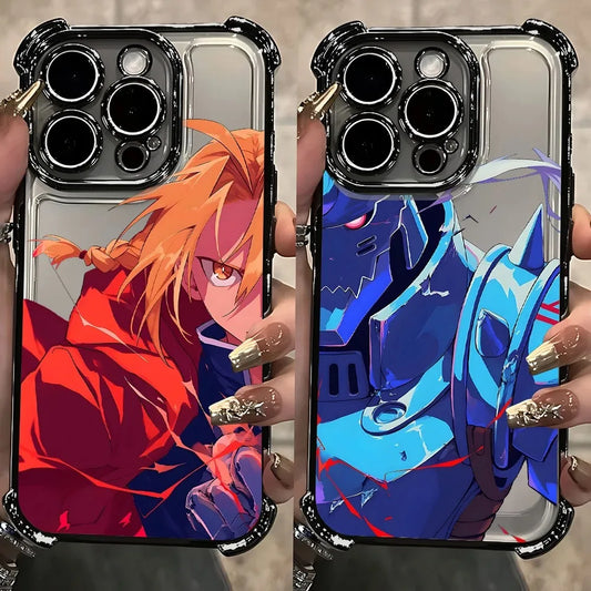 Anime Fullmetal Alchemist Plating Phone Case For Xiaomi 15 14 13 Poco F4 F5 X7 X6 X5 X3 Pro Ultra 5G Anti Fall Airbag Back Cover