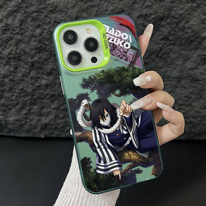 Demon Slayer Iguros Obanaies Phone Case for iPhone 17 Air 16 16e 15 14 Plus 13 12 11 Pro Max X Xs XR 8 Silver Hard Cover