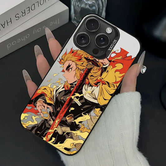 R-Rengoku Vintages Phone Case For IPhone 17 16 15 Pro Max Plus 14 13 12 11 Black White Shockproof Phone Cover