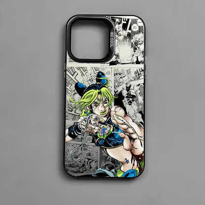 Anime J-JOJO Cool Phone Case For iPhone 17 16 15 14 13 12 11 Pro Max Air multicolor Matte Laser Metallic Aurora Funda