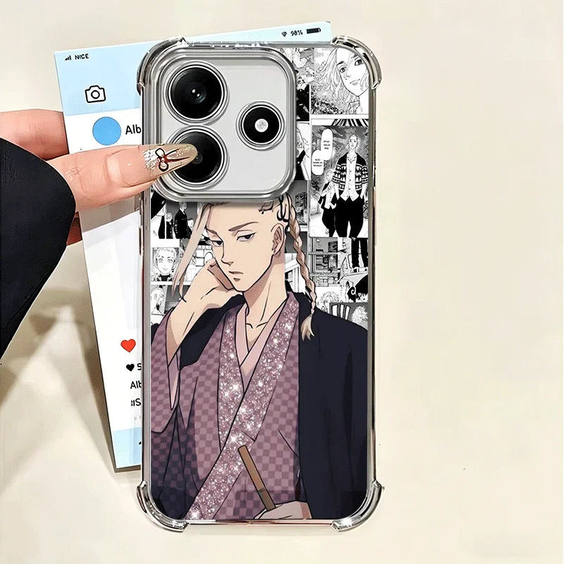 Tokyo Revengers Anime Plating Phone Case For Xiaomi Poco X6 X7 X8 Pro Max X5 X3 M8 M7 M5S Redmi 15C 15 14C 13C 17T 15T 14T F8 Ul