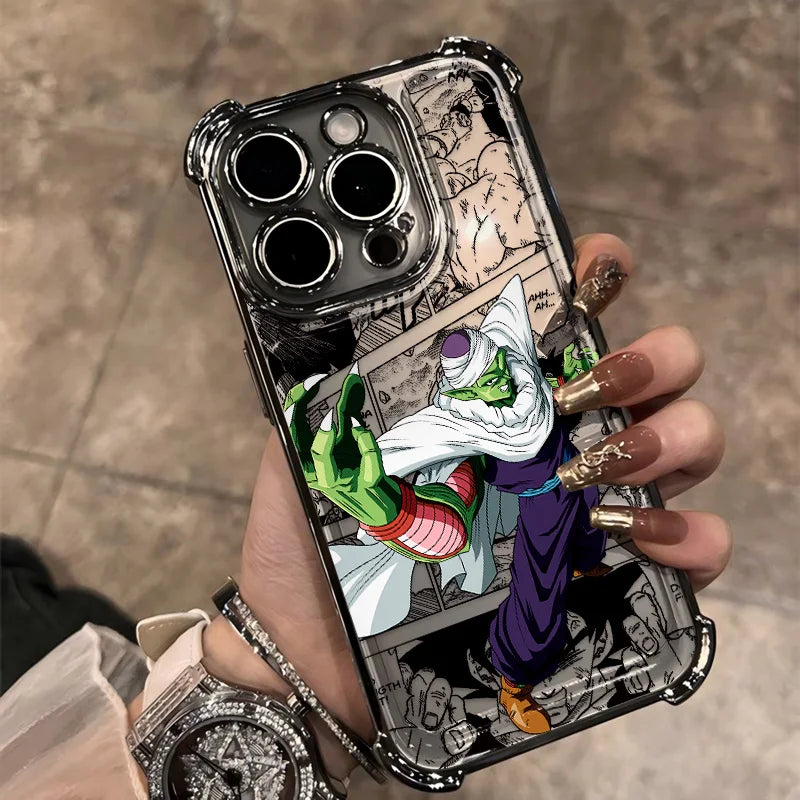 Hot Anime Plating Phone Case For iPhone 17 17e 16e 16 15 14 13 12 11 ProMax X XR Mini Air Plus Anti-Fall Airabag D-Dragons Balls