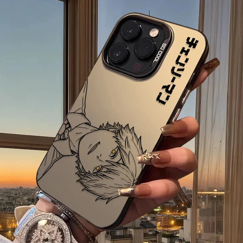 C-Chainsaw Mans Denji Reze Sketch Print Frosted Case for iPhone 17 16 E 15 14 Plus 13 12 Mini 11 Pro Max Acrylic Silicone Cover