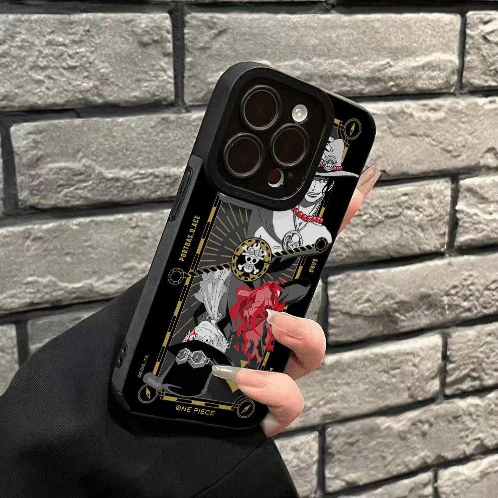 One Luffies Z-Zoroes Pieces Phone Case for Apple iPhone 17 Air 16 16e 15 14 Plus 13 12 11 Pro Max Luxury Leather Texture Cover