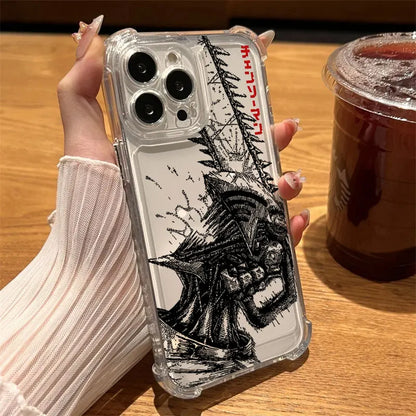 Anime Chainsaw Man Denji Phone Case For iPhone 17 Air 16 E 15 14 13 12 11 Pro Max Plus Mini SE 2020 2022 Soft Transparent Cover
