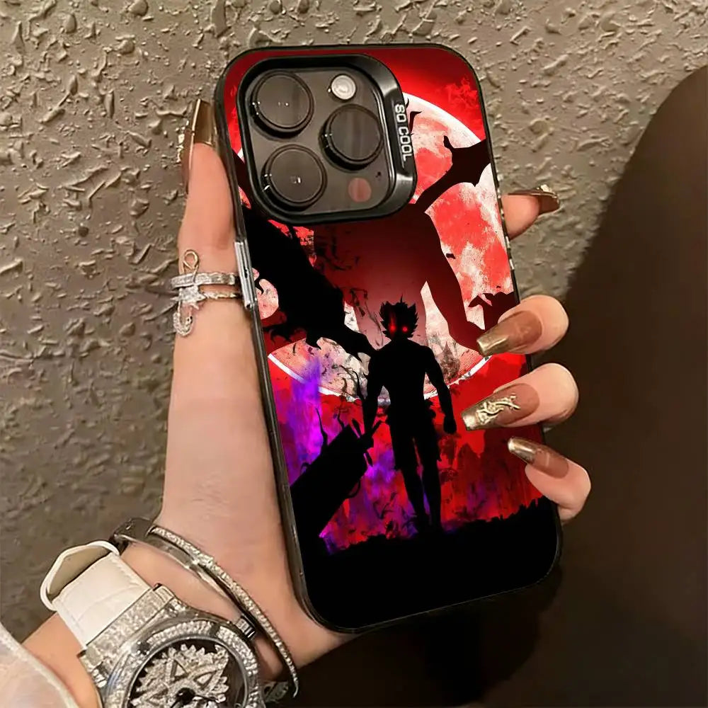 Black Clover A-Asta Cool  Phone Case For iPhone 17,16,15,14,13,12,11 Plus,Pro Max,XS,Colorful Silver Black Cover