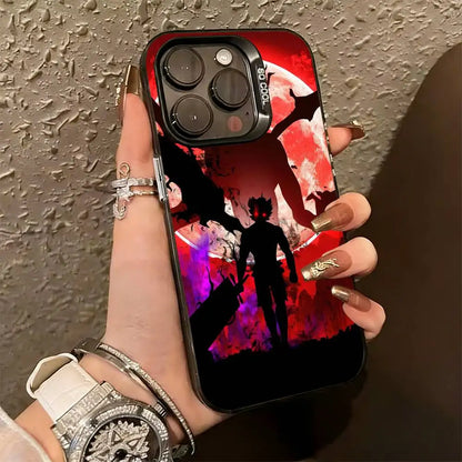 Black Clover A-Asta Cool  Phone Case For iPhone 17,16,15,14,13,12,11 Plus,Pro Max,XS,Colorful Silver Black Cover