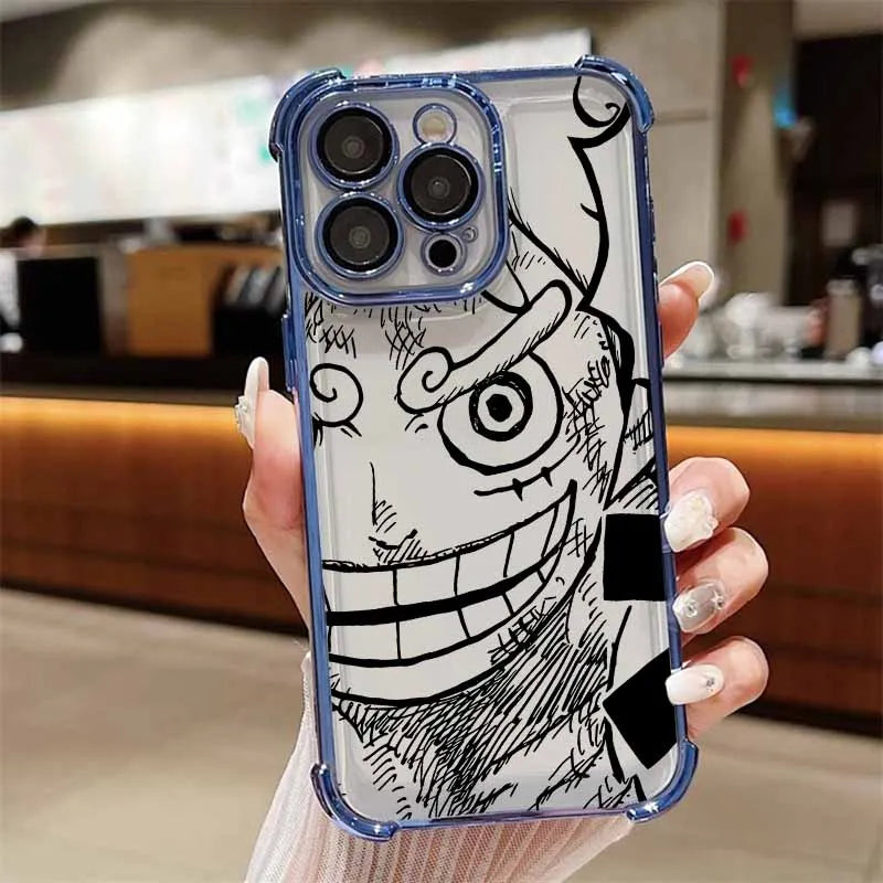 Anime O-One Pieces For iPhone 17 AIR 16E 16 15 14 13 12 11 XS Pro Max mini Plus Plating Anti-Fall Cool Phone Case