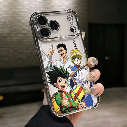 Hot HUNTERS×HUNTERS KilluaS Plating Phone Case For iPhone 17 17e 16e 16 15 14 13 12 11 Pro Max X Mini Air Plus Anti-Fall Airabag