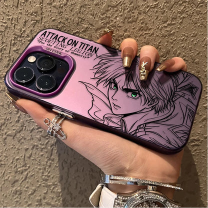 ATTACK ON TITAN MIKASA EREN YEAGER Couple Hard Case for iPhone 12 17 Air Pro Max 16 15 11 14 13 Pro Max XS X XR Plus 8 7 SE 2020