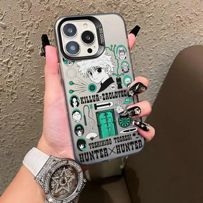 HUNTER HUNTER Phone Case For lMDColor Silver Shell For lPhone 17 16 e 15 14 13 12 11 Pro Max Plus