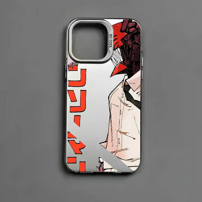 Anime C-Chainsaw Man Phone Case For iPhone 17 16 15 14 13 12 11 Pro Max Air multicolor Matte Laser Metallic Aurora Funda