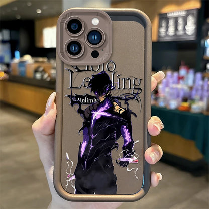 Cool S-Solo Levelings Anime Phone Case for iPhone16 15 14 13 12 11 Pro Max 16 15 14 8 7 Plus X XS Max 8 7 FE Silicone Back Cover