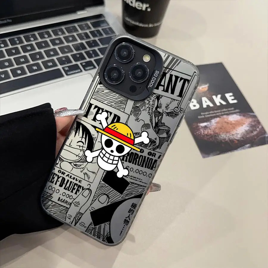 One Piece Bone Logo Cover Phone Case for iPhone 16e 11 12 13 Pro Max 14 15 16 Plus