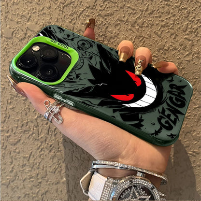 Cartoon P-Pokemon Gengar Plating Phone Case for iPhone 17 16 15 14 13 12 11 Pro Max Plus 17 Air 16E X XR XS Max Back Cover