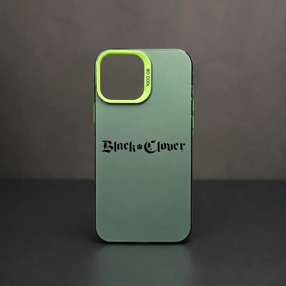 Black Clover logo Phone Case For iPhone 11/12/13/14/15/16/17 Pro Max Color Gradient TPU Case Shockproof Cover