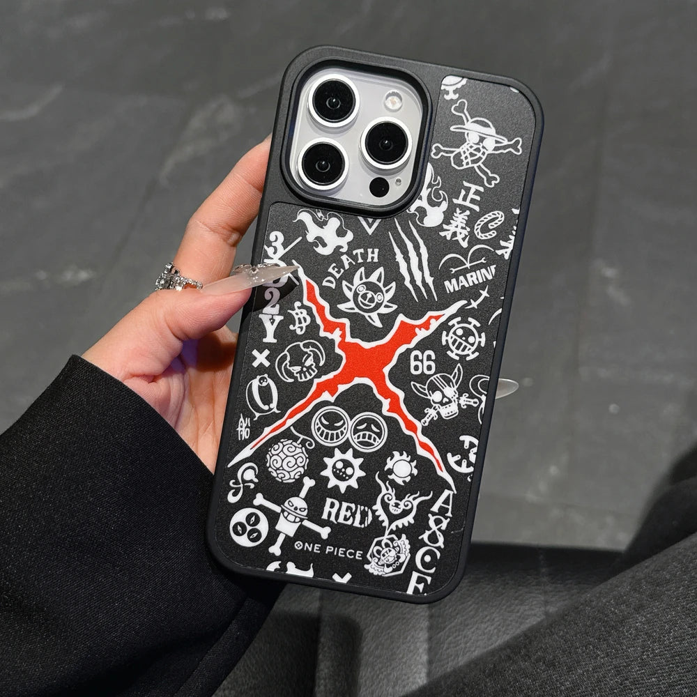 Fashion Cool Japan Anime One Piece Logo Phone Case For iPhone 17 Pro 16 15 14 13 Pro Max Cases Shockproof Hard Cover