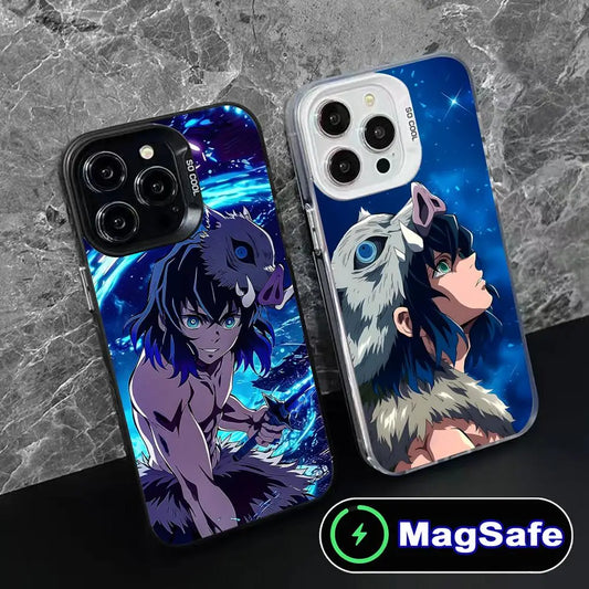 Demon Slayer Inosuke Phone Case for iPhone 16 15 14 13 12 11 Pro Max Plus MagSafe Translucent Colour Protective Smartphone Cover