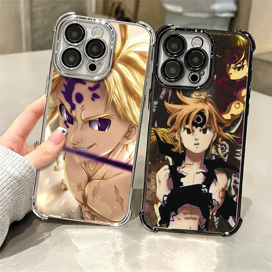 Seven D-Deadlys Sins Meliodas Phone Case For iPhone 15 16 17 Air 14 Pro Max 16E Plus 13 12 Mini Plating Anti-Fall Fundas