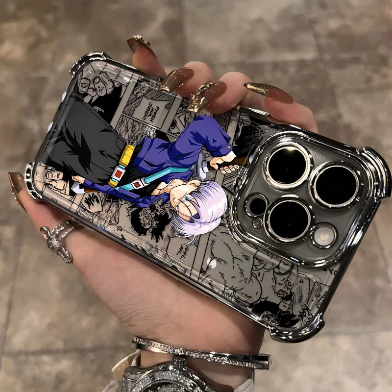 Hot Anime Plating Phone Case For iPhone 17 17e 16e 16 15 14 13 12 11 ProMax X XR Mini Air Plus Anti-Fall Airabag D-Dragons Balls