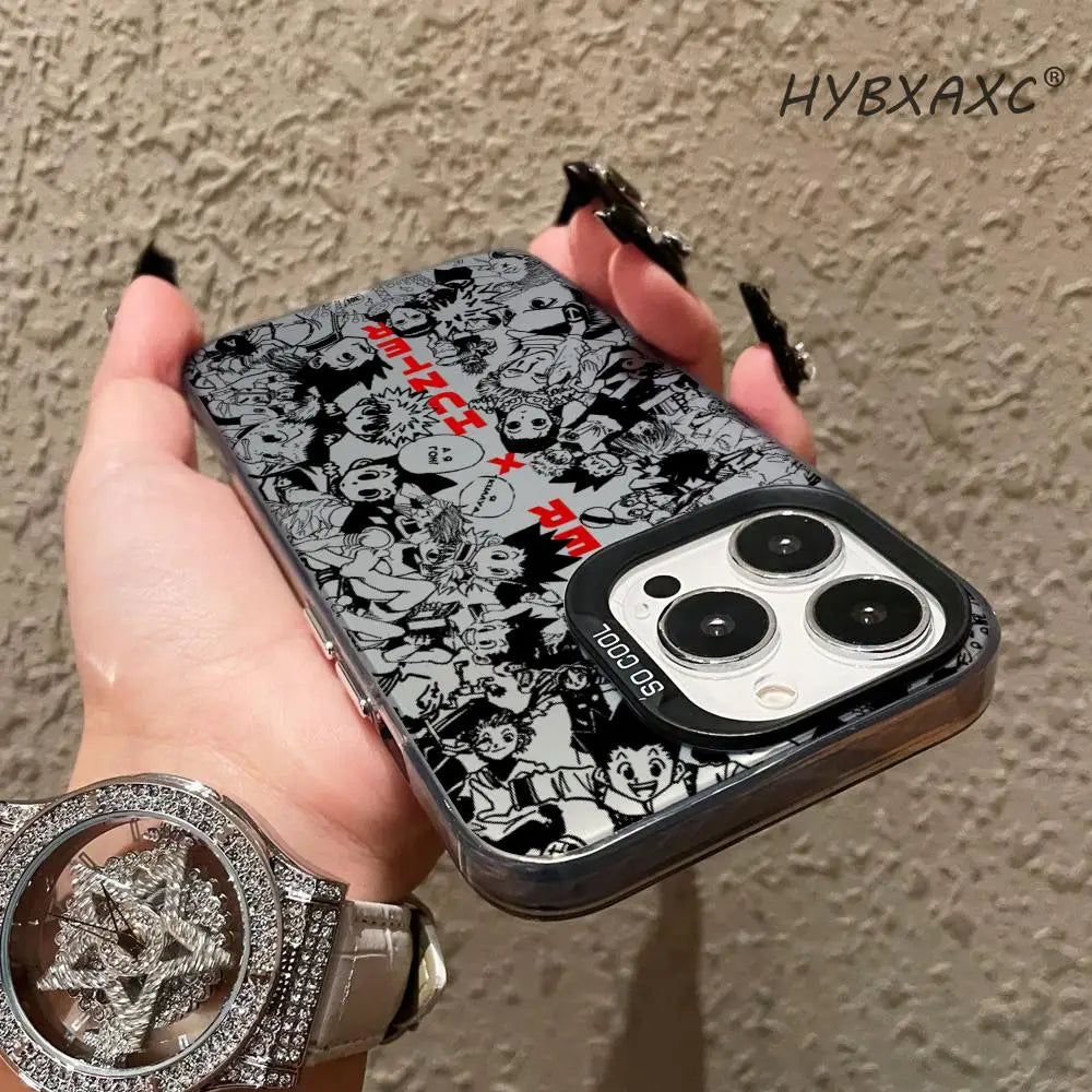 Black HUNTER×HUNTER Hot Anime Phone Case FOR IPhone 17 16 15 Pro MAX 14 13 12 16e 15Pro Plus Shell 17Air Silver Shell IMD Covers